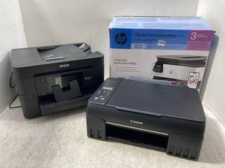 3 X ASSORTED PRINTERS TO INCLUDE HP OFFICEJET PRO 8122E WIRELESS PRINTER IN WHITE: LOCATION - BR2