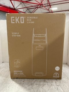 EKO STAINLESS STEEL TWO INNER BUCKET 20L ECOFLY STEP BIN - RRP:£115: LOCATION - BR3