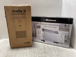 BELACO CONVECTOR HEATER IN WHITE - MODEL: BEL-CH126W TO INCLUDE AVALLA DEHUMIDIFIER: LOCATION - BR4