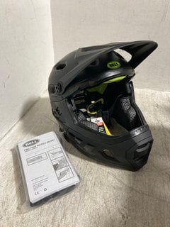 BELL SUPER DH MATTE/GLOSS BLACK/HI-VIZ BIKE HELMET UK SIZE S - RRP:£338: LOCATION - BR8