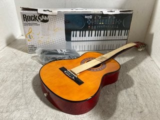 ROCKJAM 49 KEY MUSIC KEYBOARD TO INCLUDE CHILDRENS SPANISH CLASSICAL GUITAR: LOCATION - BR8