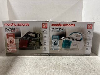 2 X MORPHY RICHARDS POWER STEAM ELITE STEAM GENERATOR IN RED AND WHITE- COMBINED RRP:£418: LOCATION - BR9