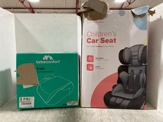 KIDOOLA CHILDRENS CAR SEAT IN BLACK/GREY TO INCLUDE BEBE CONFORT MANGA I-SIZE BOOSTER SEAT IN BLACK: LOCATION - BR11