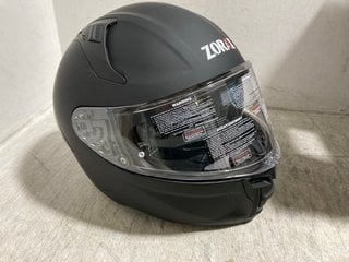 ZORAX MATT BLACK LARGE MOTORBIKE HELMET: LOCATION - BR12