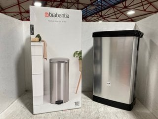 MODA 40L SLIM PEDAL BIN TO INCLUDE BRABANTIA NEWLCON 30L PEDAL BIN: LOCATION - BR12