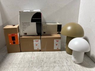 7 X ASSORTED JOHN LEWIS & PARTNERS LIGHTING ITEMS TO INCLUDE FABRIC SHADE KRISTY TOUCH LAMP: LOCATION - AR1