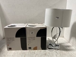 3 X ASSORTED JOHN LEWIS & PARTNERS LIGHTING ITEMS TO INCLUDE MUSHROOM LED TOUCH TABLE LAMP: LOCATION - AR1