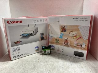 CANON PIXMA TS5151 WIRELESS PRINTER IN WHITE TO INCLUDE CANON PIXMA TS5350I PRINTER IN BLACK: LOCATION - AR4