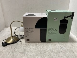 4 X ASSORTED JOHN LEWIS & PARTNERS LIGHTING ITEMS TO INCLUDE SET OF 2 JOHN LEWIS & PARTNERS AHEAD OUTDOOR WALL LIGHTS: LOCATION - AR6