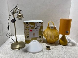 5 X ASSORTED JOHN LEWIS & PARTNERS LIGHTING ITEMS TO INCLUDE JOHN LEWIS & PARTNERS ORLA KIELY JUNIPER STEM TABLE LAMP: LOCATION - AR6