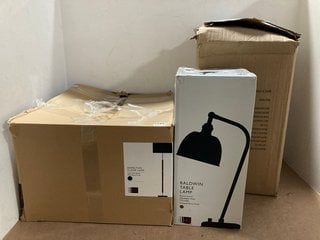 3 X ASSORTED JOHN LEWIS & PARTNERS LIGHTING ITEMS TO INCLUDE JOHN LEWIS & PARTNERS CLUSTER SHELF 3 LIGHT FLOOR LAMP: LOCATION - AR8