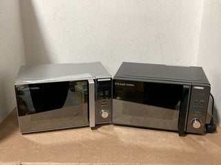 2 X RUSSELL HOBBS COMPACT DIGITAL MICROWAVES IN SILVER/BLACK: LOCATION - AR11