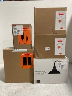 5 X ASSORTED JOHN LEWIS & PARTNERS LIGHTING ITEMS TO INCLUDE SET OF 2 CARA TOUCH LAMPS IN BLACK: LOCATION - AR13