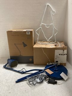 4 X ASSORTED LIGHTING ITEMS TO INCLUDE ANGLEPOISE TYPE 75 DESK LAMP: LOCATION - AR14