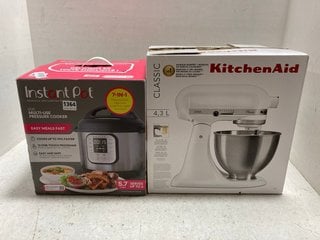 INSTANT POT DUO MULTI-USE PRESSURE COOKER IN SILVER TO INCLUDE KITCHEN AID STAND MIXER - COMBINED RRP:£440: LOCATION - AR15