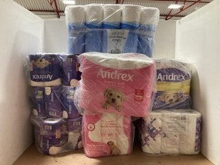 QTY OF ASSORTED TOILET ROLL PAPER TO INCLUDE ANDREX ULTIMATE QUILTS TOILET PAPER: LOCATION - AR17