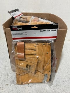 QTY OF DRAPER REDLINE DOUBLE TOOL POUCH IN SUEDE: LOCATION - AR19