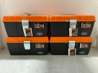 BOX OF 4 BAHCO 15 " HEAVY DUTY TOOL BOXES IN ORANGE AND BLACK - MODEL: PTB201390: LOCATION - AR20