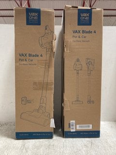 2 X VAX BLADE 4 PET & CAR CORDLESS VACUUM - MODEL: CLSV-B4KC - COMBINED RRP:£600: LOCATION - BR20