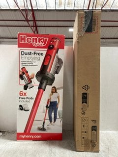 HENRY QUICK V16 CORDLESS HOOVER IN RED/BLACK TO INCLUDE DREAM R10 PRO CORDLESS STICK VACUUM: LOCATION - BR20