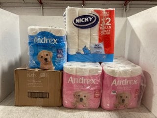 QTY OF ASSORTED TOILET ROLL PAPER TO INCLUDE ANDREX FAMILY SOFT TOILET ROLL: LOCATION - BR21