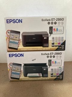 2 X EPSON ECOTANK ET-2860 PRINTERS IN BLACK: LOCATION - BR22