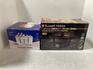 RUSSELL HOBBS INSPIRE WHITE 4 SLICE TOASTER TO INCLUDE RUSSELL HOBBS GOOD TO GO MULTI-COOKER: LOCATION - BR23