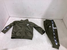 2 X ASSORTED CHILDRENS TRACKSUITS TO INCLUDE NIKE ZIP UP AND JOGGER SET IN GREEN SIZE 9 MONTHS