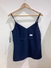 TED BAKER SHORT SLEEVE HOUNDSTOOTH PRINTED POLO T-SHIRT NATURAL/NAVY SIZE 3 TO INCLUDE TED BAKER STRAPPY CAMI WITH ROULEAUX TRIMS DARK BLUE SIZE 2