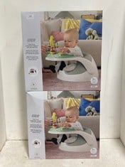 2 X MAMAS & PAPAS BABY SNUG 2 STAGE FLOOR SUPPORT SEAT WITH PLAY TRAY - TOTAL RRP £120