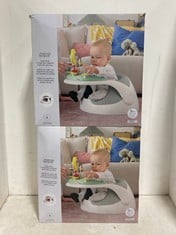 2 X MAMAS & PAPAS BABY SNUG 2 STAGE FLOOR SUPPORT SEAT WITH PLAY TRAY - TOTAL RRP £120