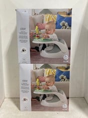 2 X MAMAS & PAPAS BABY SNUG 2 STAGE FLOOR SUPPORT SEAT WITH PLAY TRAY - TOTAL RRP £120