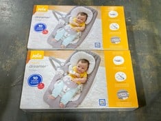 2 X JOIE MEET DREAMER BABY ROCKER IN COLOUR PORTRAIT - MODEL NO. B1207BAPOR000 - TOTAL RRP £150