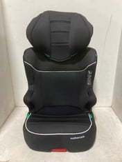 MOTHERCARE NIAS I-SIZE R129 HIGHBACK BOOSTER CAR SEAT IN BLACK MESH