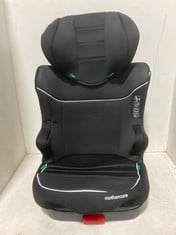 MOTHERCARE NIAS I-SIZE R129 HIGHBACK BOOSTER CAR SEAT IN BLACK MESH