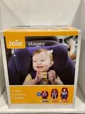 JOIE STAGES GROUP 0+/1/2 CAR SEAT IN COAL - MODEL NO. H-CL0311A - RRP £100