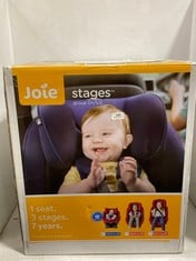 JOIE STAGES GROUP 0+/1/2 CAR SEAT IN COAL - MODEL NO. H-CL0311A - RRP £100