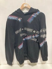 DSQUARED2 HOODIE IN BLACK/MULTI COLOUR- SIZE L