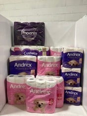 QTY OF ASSORTED TOILET ROLL TO INCLUDE ANDREX ULTIMATE QUILTS 4 ROLLS OF 3 PLY TOILET PAPER