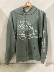 BROKEN PLANET OUTER SPACE ZIP UP HOODIE IN GREY SIZE MEDIUM - RRP £175