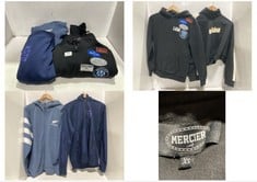 3 X ASSORTED CLOTHING ITEMS TO INCLUDE ADIDAS ALL BLACKS RUGBY ZIP HOODIE BLUE - SIZE L