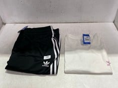 SHORT SLEEVE ADIDAS ORIGINS GRAPHIC TEE WHITE MOTIF - SIZE XL TO INCLUDE ADIDAS FIREBIRD JOGGERS BLACK / WHITE - SIZE XL