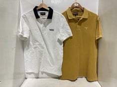 BARBOUR INTERNATIONAL SHORT SLEEVE POLO SHIRT WHITE - SIZE L TO INCLUDE BARBOUR SHORT SLEEVE POLO SHIRT YELLOW - SIZE L