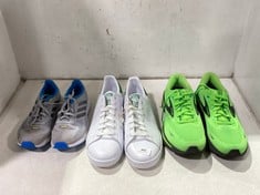 3 X ASSORTED SHOE ITEMS TO INCLUDE ADIDAS STAN SMITH TRAINERS WHITE / GREEN - SIZE 11