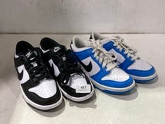 NIKE KIDS TRAINERS BLUE / WHITE - SIZE 3.5 TO INCLUDE NIKE KIDS TRAINERS BLACK / WHITE - SIZE 3