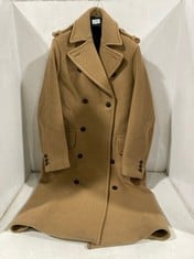 TED BAKER OCKLEY HEAVY WEIGHT MILITARY COAT IN CAMEL SIZE 2 - RRP £329