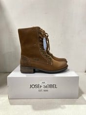 JOSEF SEIBEL SUSIE 04 FAUX LEATHER ANKLE BOOTS BROWN - SIZE 40 - RRP £130