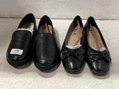 VAN-DAL FAUX LEATHER SLIP ON SHOE BLACK - SIZE 4 TO INCLUDE VAN-DAL BOURNE WEDGE HEEL BOW FAUX LEATHER SHOE BLACK - SIZE 34