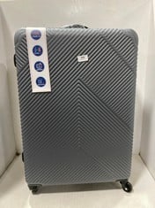 RIBBED HARDSHELL 8-WHEEL MEDIUM TRAVEL SUITCASE SILVER