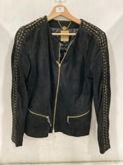 BIBA GOLD JACKET IN BLACK SIZE SMALL - RRP £269